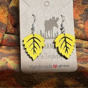 Laser cut and hand painted fall earrings